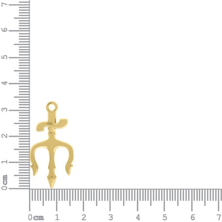 Pingente Tridente de Exu Orixá Ouro 33 mm