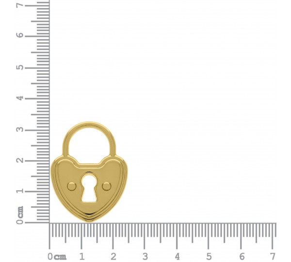 Pingente Cadeado Coração Ouro 33mm