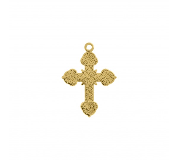 Pingente Cruz Ouro com Pérola 34mm