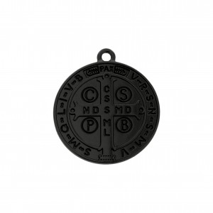 Pingente Medalha São Bento Preto Fosco 38mm