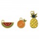 Conjunto de Pingentes Frutas Ouro com Resina