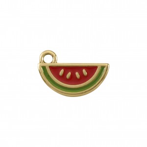 Conjunto de Pingentes Frutas Ouro com Resina