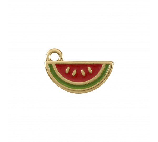 Conjunto de Pingentes Frutas Ouro com Resina