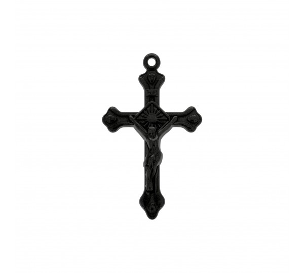 Pingente Crucifixo Preto Fosco 45mm