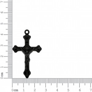Pingente Crucifixo Preto Fosco 45mm