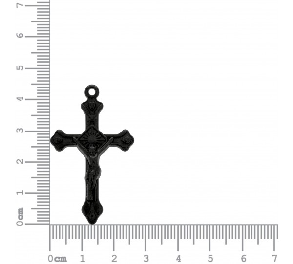 Pingente Crucifixo Preto Fosco 45mm