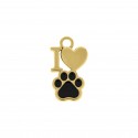 Pingente Pet Ouro com Preto 24mm