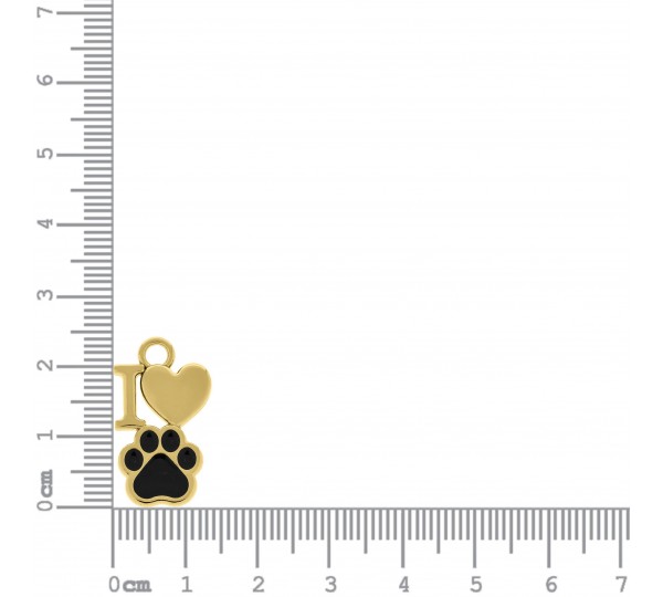 Pingente Pet Ouro com Preto 24mm