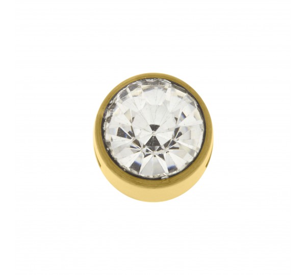 Passador Redondo Ouro com Cristal 10mm