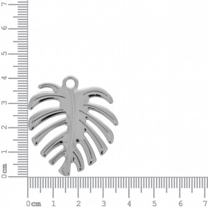 Pingente Folha Costela-de-adão Níquel 42mm