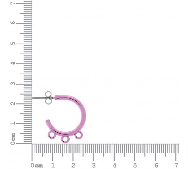 Base para Brinco Argola Pink Metalizado 23mm