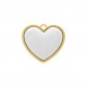 Pingente Coração Ouro com Branco 27mm
