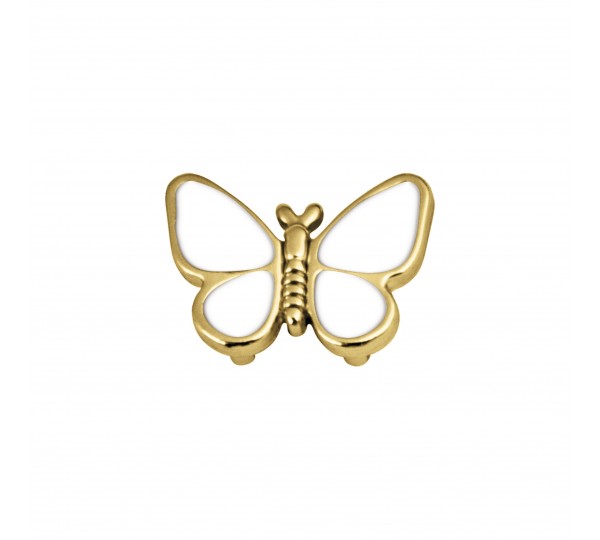 Passador Borboleta Ouro com Branco 19mm