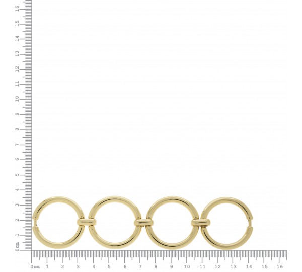 Montagem com 4 Argolas para Pulseira Ouro 143mm