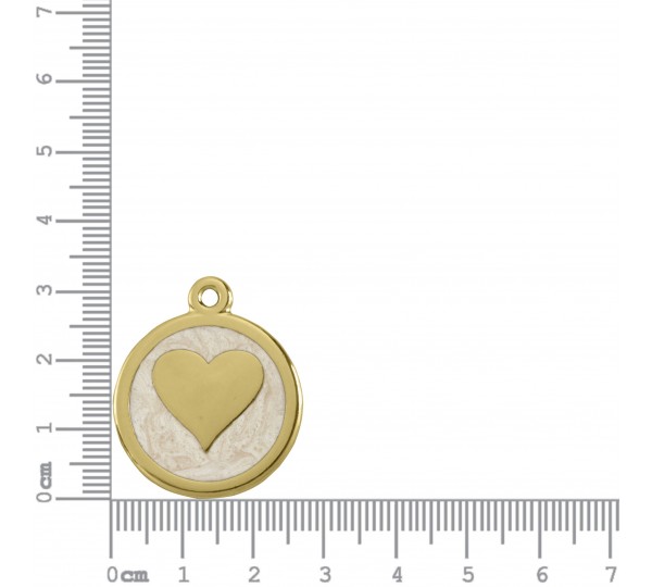 Pingente Coração Ouro com Pérola 32mm