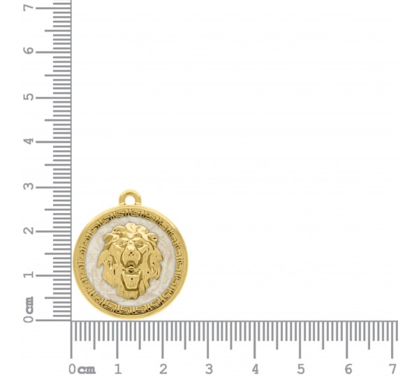 Pingente Leão Ouro com Pérola 29mm