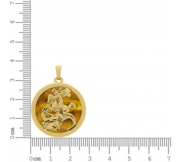 Pingente São Jorge Ouro com Tartaruga 32mm