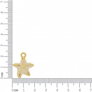 Pingente Estrela-do-Mar Ouro com Nude 24mm