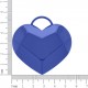 Pingente Coração Facetado Azul Bic 56mm