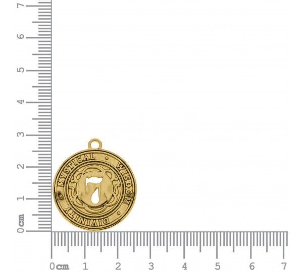 Pingente Medalha Número da Sorte Ouro 29mm