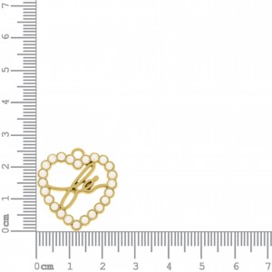 Pingente Coração Fé Ouro com Pérolas 25mm