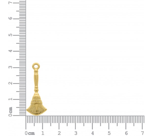 Pingente Vassoura Orixá Ouro com Nude 33mm