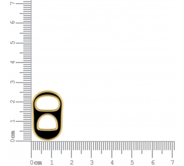 Pingente Lacre Latinha Ouro com Resina Preta 26mm