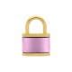 Pingente Cadeado Ouro com Pink Metalizado 24mm