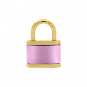 Pingente Cadeado Ouro com Pink Metalizado 24mm