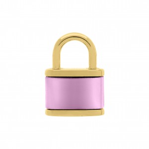 Pingente Cadeado Ouro com Pink Metalizado 24mm
