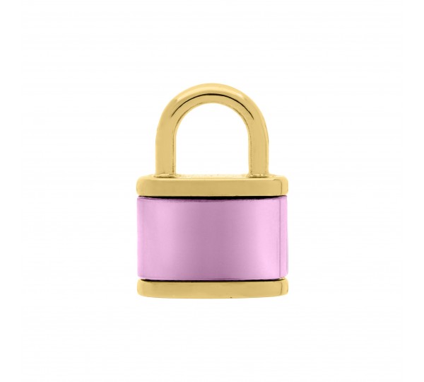 Pingente Cadeado Ouro com Pink Metalizado 24mm