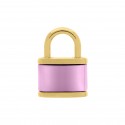 Pingente Cadeado Ouro com Pink Metalizado 24mm