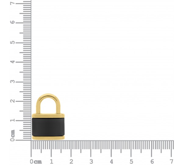 Pingente Cadeado Ouro com Preto Fosco 24mm
