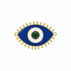 Pingente Olho Grego Ouro com Azul 50mm