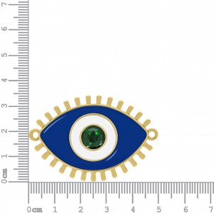Pingente Olho Grego Ouro com Azul 50mm