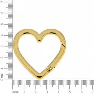 Mosquetão de Coração Ouro Tamanho M 46mm