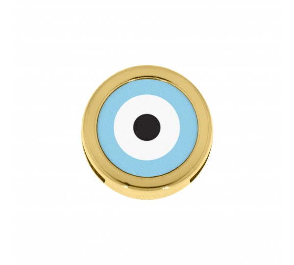 Passador Olho Grego Azul Ouro 16mm