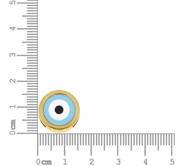 Passador Olho Grego Azul Ouro 16mm