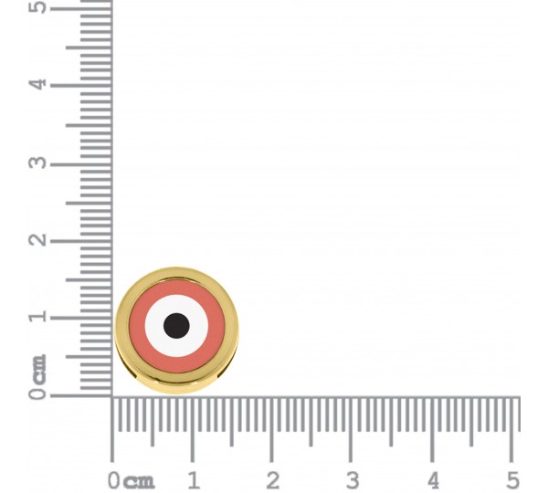 Passador Olho Grego Coral Ouro 16mm