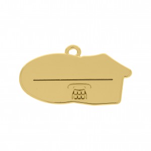 Pingente Casinha de Cachorro Ouro 40mm