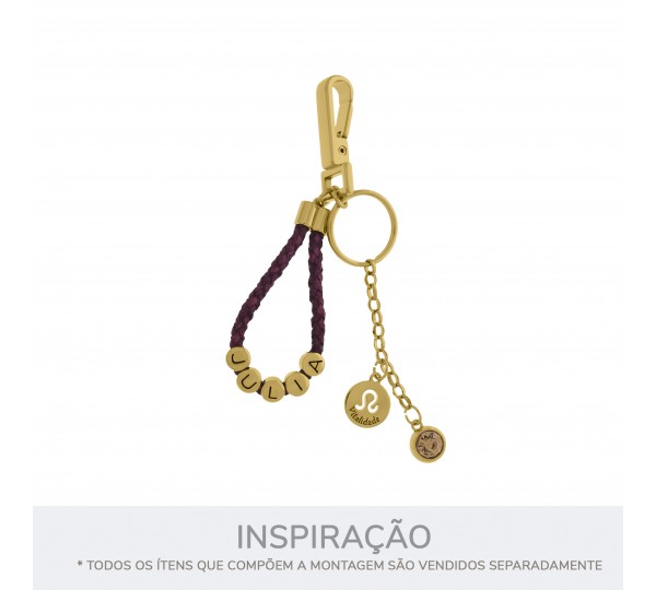 Argola para Chaveiro com Corrente Ouro 25mm
