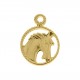 Pingente Medalha Cavalo Ouro 25mm