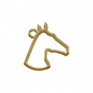 Pingente Cavalo Vazado Ouro 18mm