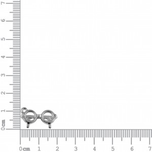 Pingente Óculos Níquel com Strass 21mm