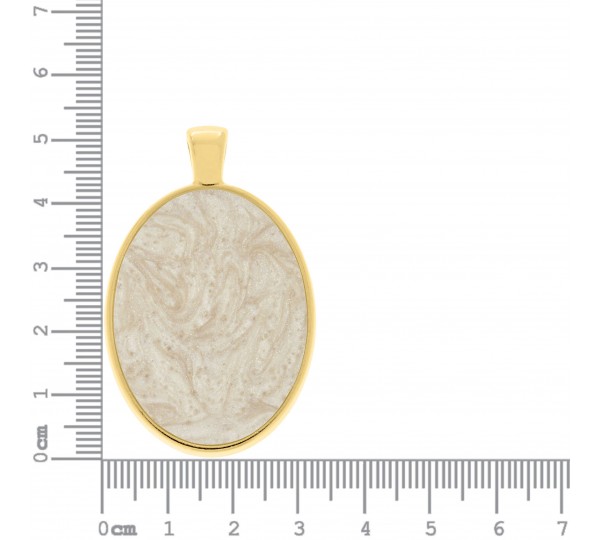 Pingente Medalha Oval Ouro com Pérola 52mm