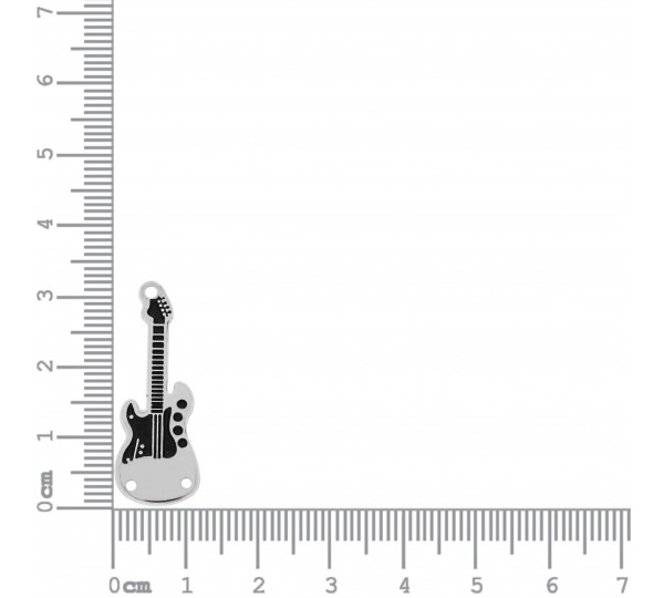 Pingente Guitarra Níquel com Resina Preta 32mm