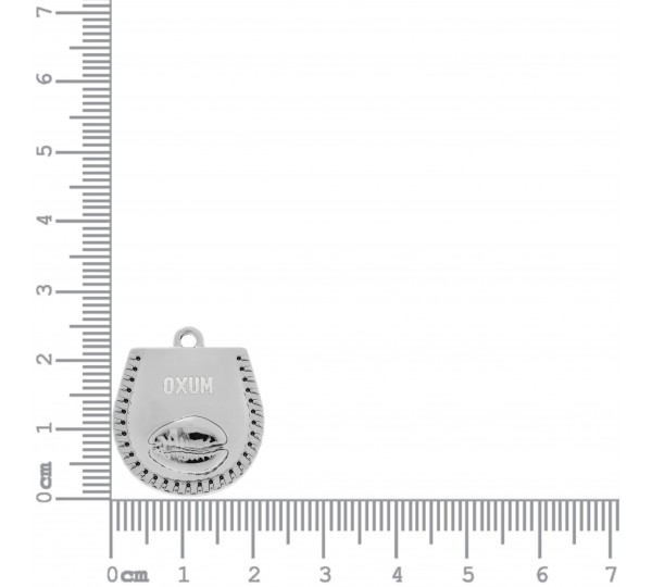Pingente Medalha Oxum com Búzio Níquel 25mm