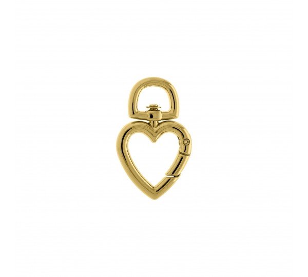 Mini Mosquetão Coração Ouro 35mm