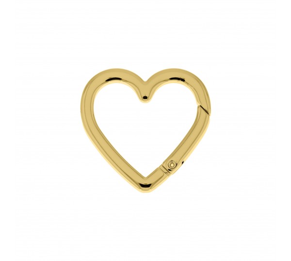 Mosquetão de Coração Ouro Tamanho M 46mm