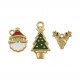 Conjunto Pingentes Natal Ouro com Resina